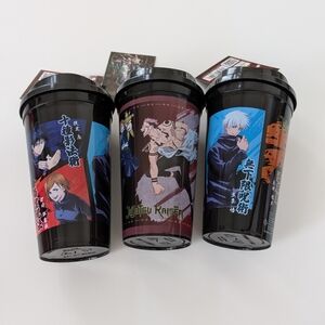 3 Set Jujutsu Kaisen Reusable Plastic Cups Round 1